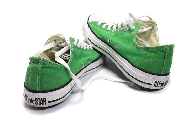 Magdalinowka Ukraine Mai 2022 Converse All Star Stilvolle Schuhe Grüne — Stockfoto