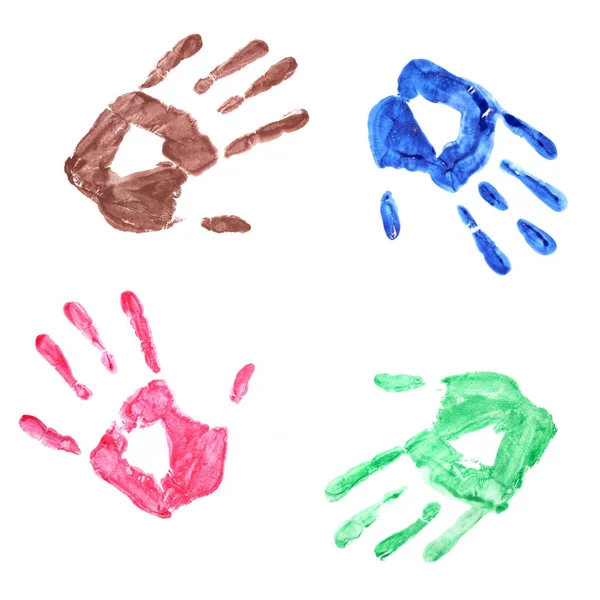 Mãos Crianças Coloridas Conceito Apoio Proteção Criança — Fotografia de Stock