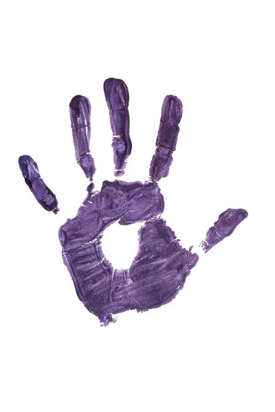 Impressão Mão Das Crianças Tintas Coloridas Isoladas Branco — Fotografia de Stock