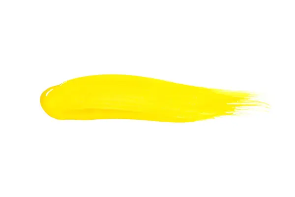 Жовтий Мазок Фарби Ізольований Білому — стокове фото