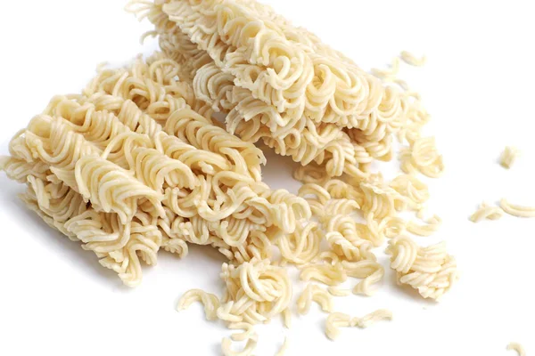 Ξηρά Σπασμένα Στιγμιαία Noodles Vermicelli Απομονώνονται Λευκό — Φωτογραφία Αρχείου