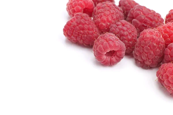 Raspberry Berries Close Isolated White — Stock Photo, Image
