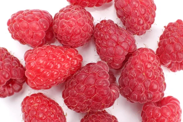 Fresh Sweet Red Raspberries Texture Close Macro — Stock Photo, Image
