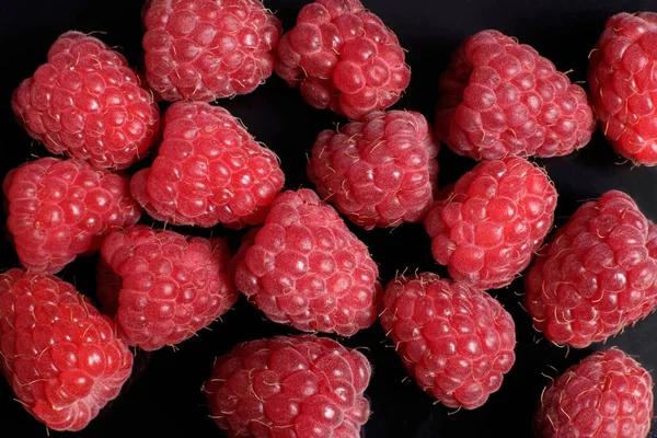 Background Texture Fresh Sweet Red Raspberries — Stock Photo, Image