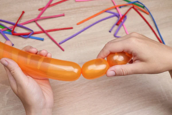 Hands Making Animal Balloon — Stock Photo, Image