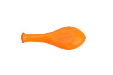 Turuncu şişmemiş balon beyazda izole edilmiş
