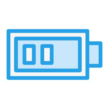 Yarısı Batarya Vektör Simgesi Tasarım Çizimi