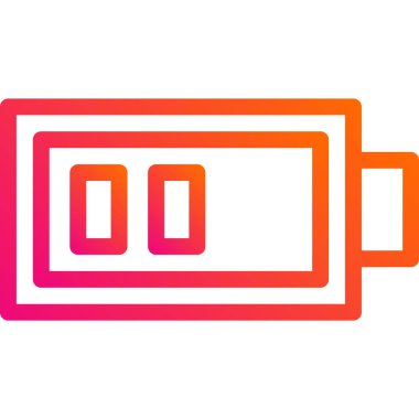 Yarısı Batarya Vektör Simgesi Tasarım Çizimi