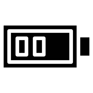 Yarısı Batarya Vektör Simgesi Tasarım Çizimi