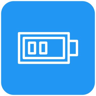 Yarısı Batarya Vektör Simgesi Tasarım Çizimi