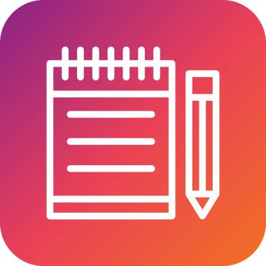 Not Defteri Vektör Simgesi Tasarım İllüstrasyonu