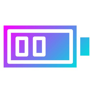 Yarısı Batarya Vektör Simgesi Tasarım Çizimi