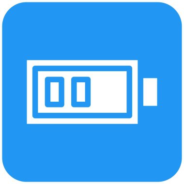 Yarısı Batarya Vektör Simgesi Tasarım Çizimi