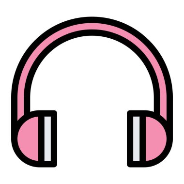 Kulaklıklar Vektör Simgesi Tasarım İllüstrasyonu