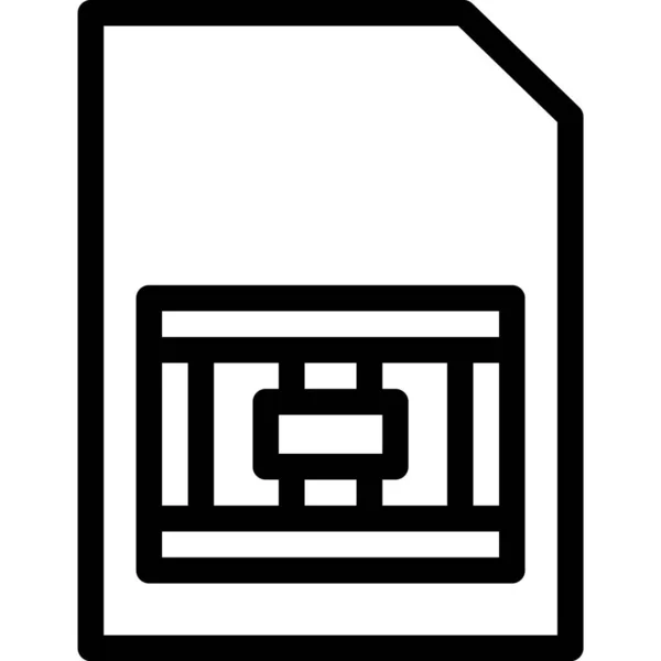 Ikona Wektora Karty Sim Design Illustratio — Wektor stockowy