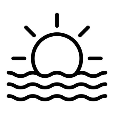 Güneş Doğuşu Vektör Simgesi Tasarımı Çizim Oranı