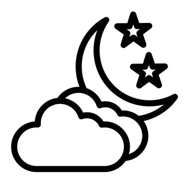 Gece Vektörü Simgesi Tasarım Çizimi