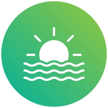 Güneş Doğuşu Vektör Simgesi Tasarımı Çizim Oranı