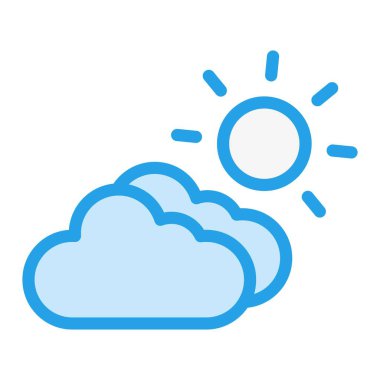 Bulutlu Vektör Simgesi Tasarımı Çizim Oranı