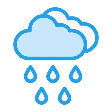 Yağmur Vektörü Simgesi Tasarımı Çizim Oranı