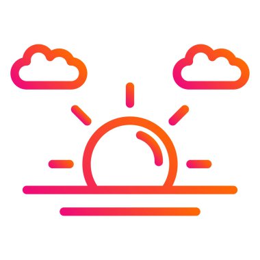 Güneş Batımı Vektör Simgesi Tasarım Illustratio