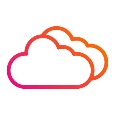 Bulut Vektörü Simgesi Tasarım Çizimi