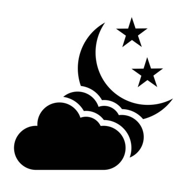 Gece Vektörü Simgesi Tasarım Çizimi