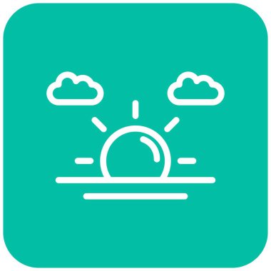 Güneş Batımı Vektör Simgesi Tasarım Illustratio