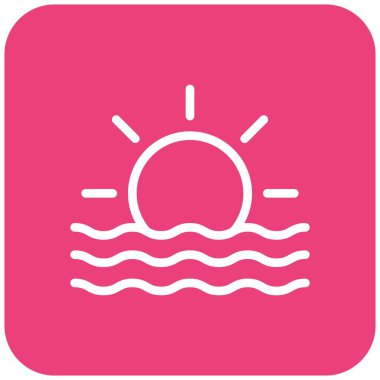 Güneş Doğuşu Vektör Simgesi Tasarımı Çizim Oranı