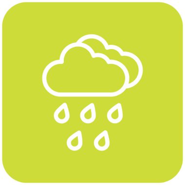 Şiddetli Yağmur Vektörü Simgesi Tasarım Çizimi