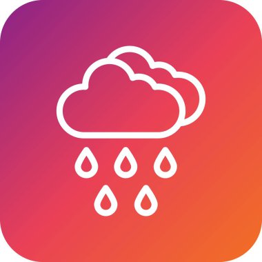 Yağmur Vektörü Simgesi Tasarımı Çizim Oranı