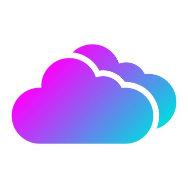 Bulut Vektörü Simgesi Tasarım Çizimi