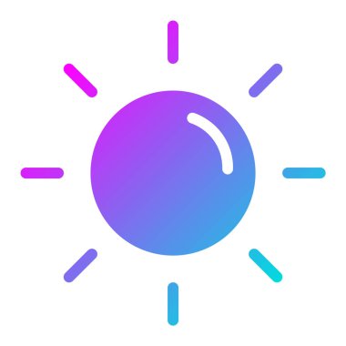 Güneş Vektörü Simgesi Tasarım Illustratio