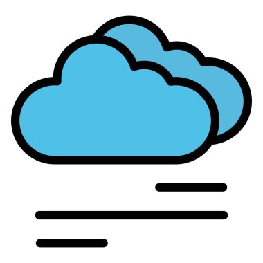 Sisli Vektör Simgesi Tasarım Çizimi