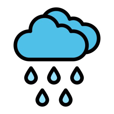 Yağmur Vektörü Simgesi Tasarımı Çizim Oranı