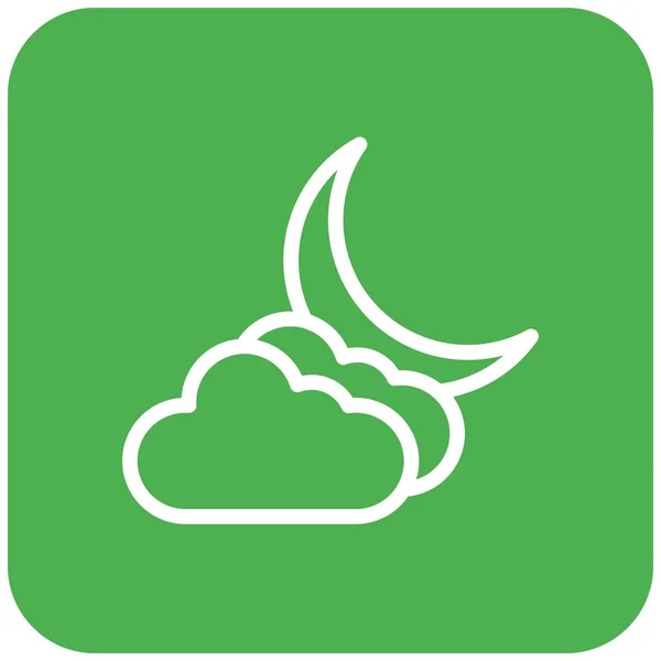 Noche Nublada Vector Icono Diseño Illustratio — Vector de stock