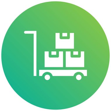 Trolley Vektör Simgesi Tasarım İllüstrasyonu