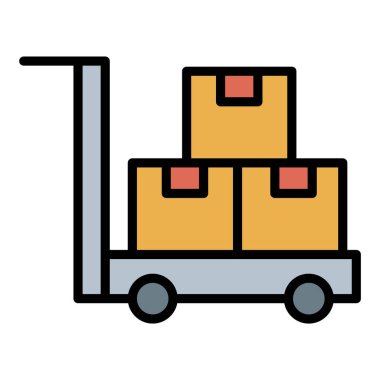 Trolley Vektör Simgesi Tasarım İllüstrasyonu