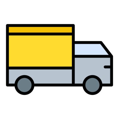 Teslimat Kamyonu Vektör Simgesi Tasarımı Illustratio