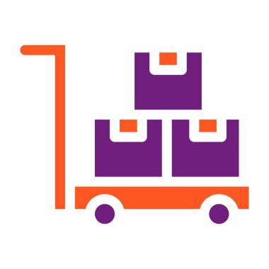 Trolley Vektör Simgesi Tasarım İllüstrasyonu