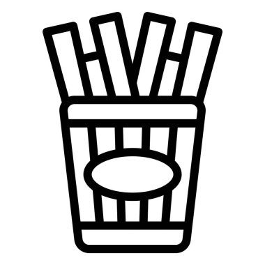Fries Vektör Simgesi Tasarım İllüstrasyonu
