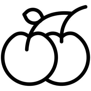 Kiraz Vektörü Simgesi Tasarım İllüstrasyonu