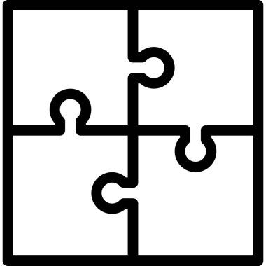 Bulmaca Vektörü Simgesi Tasarım İllüstrasyonu