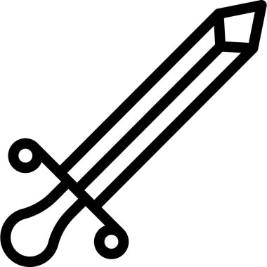 Kılıç Vektörü Simgesi Tasarım İllüstrasyonu