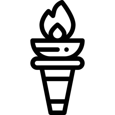 Ateş Vektörü Simgesi Tasarım İllüstrasyonu