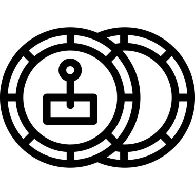 Madeni Para Vektörü Simgesi Tasarım İllüstrasyonu