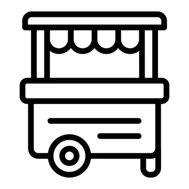 Sokak Gıda Vektörü Simgesi Tasarım Çizimi