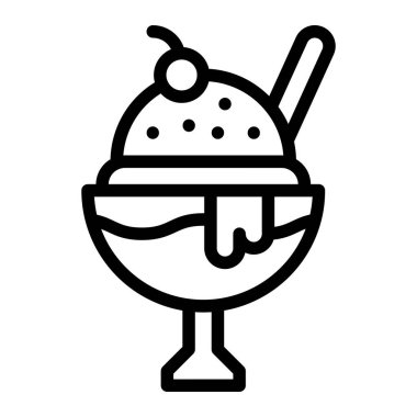 Dondurma Vektör Simgesi Tasarım Çizimi