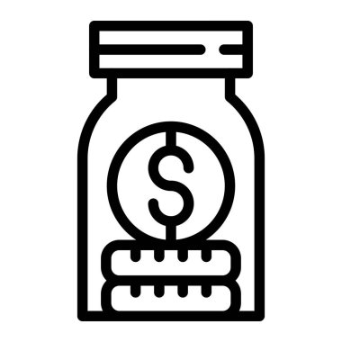 Para kavanozu Vektör Simgesi Tasarım İllüstrasyonu