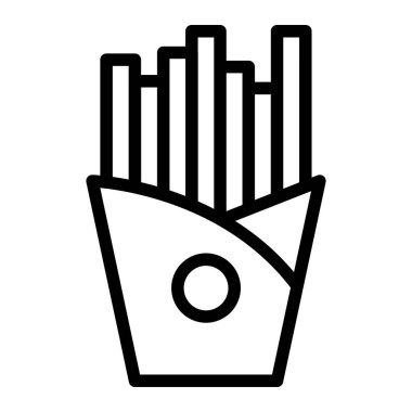 Patates kızartması Vektör Simgesi Tasarım Çizimi